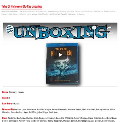 Tales Of Halloween Blu-Ray Unboxing